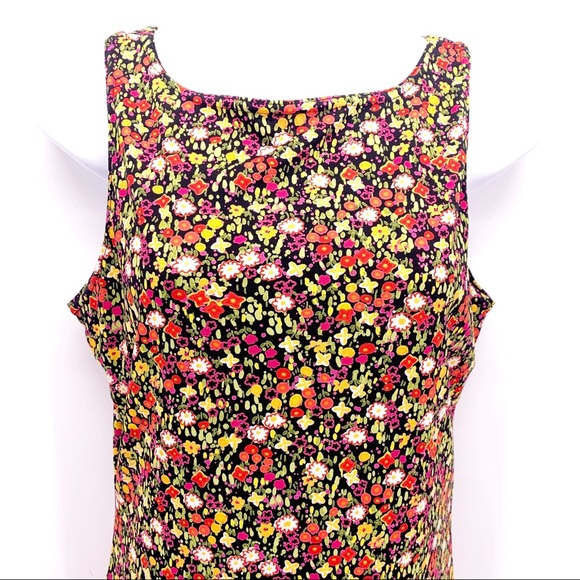 VINTAGE IZ Byer Sleeveless Floral Sheath Dress Size S/M - Picture 4 of 8